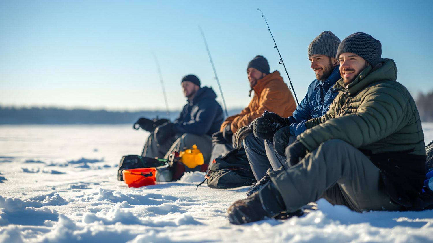 Locais promissores perto de objetos subaquáticos no inverno.